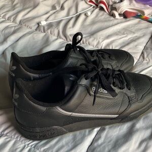Adidas Men's Black Leather Sneakers